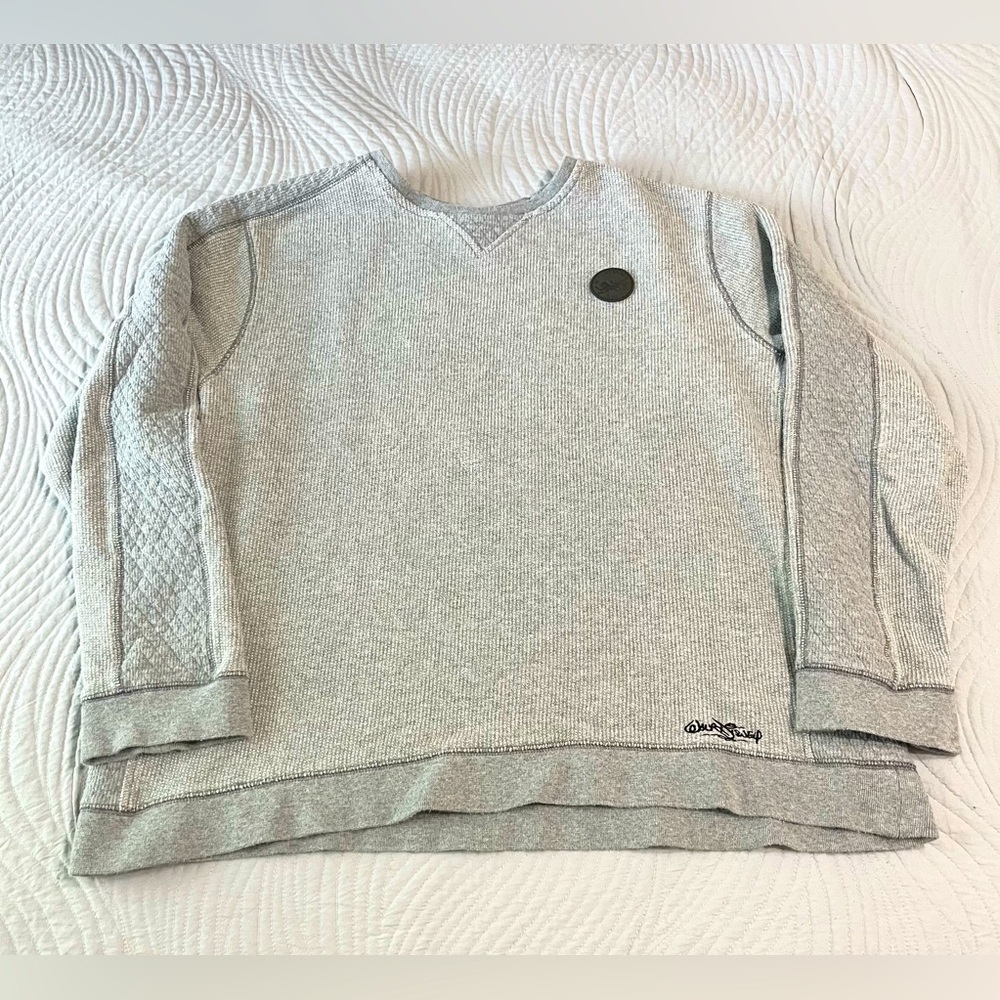 DISNEY Twenty Eight & Main Gray Waffle Knit Sweater Men’s Sz XL Walt Disney Logo